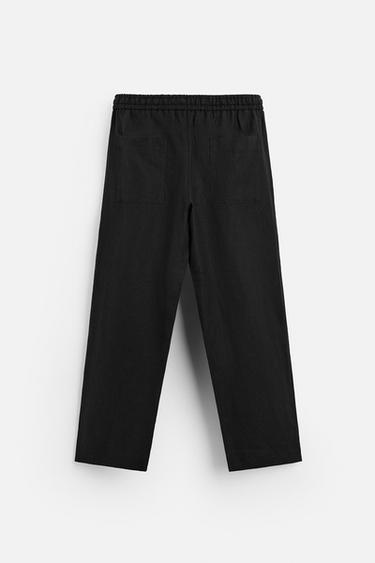 HOSE AUS REINEM LEINEN - Schwarz von Zara