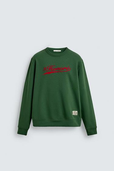 COMBINED PRINT SWEATSHIRT - Green by Zara
