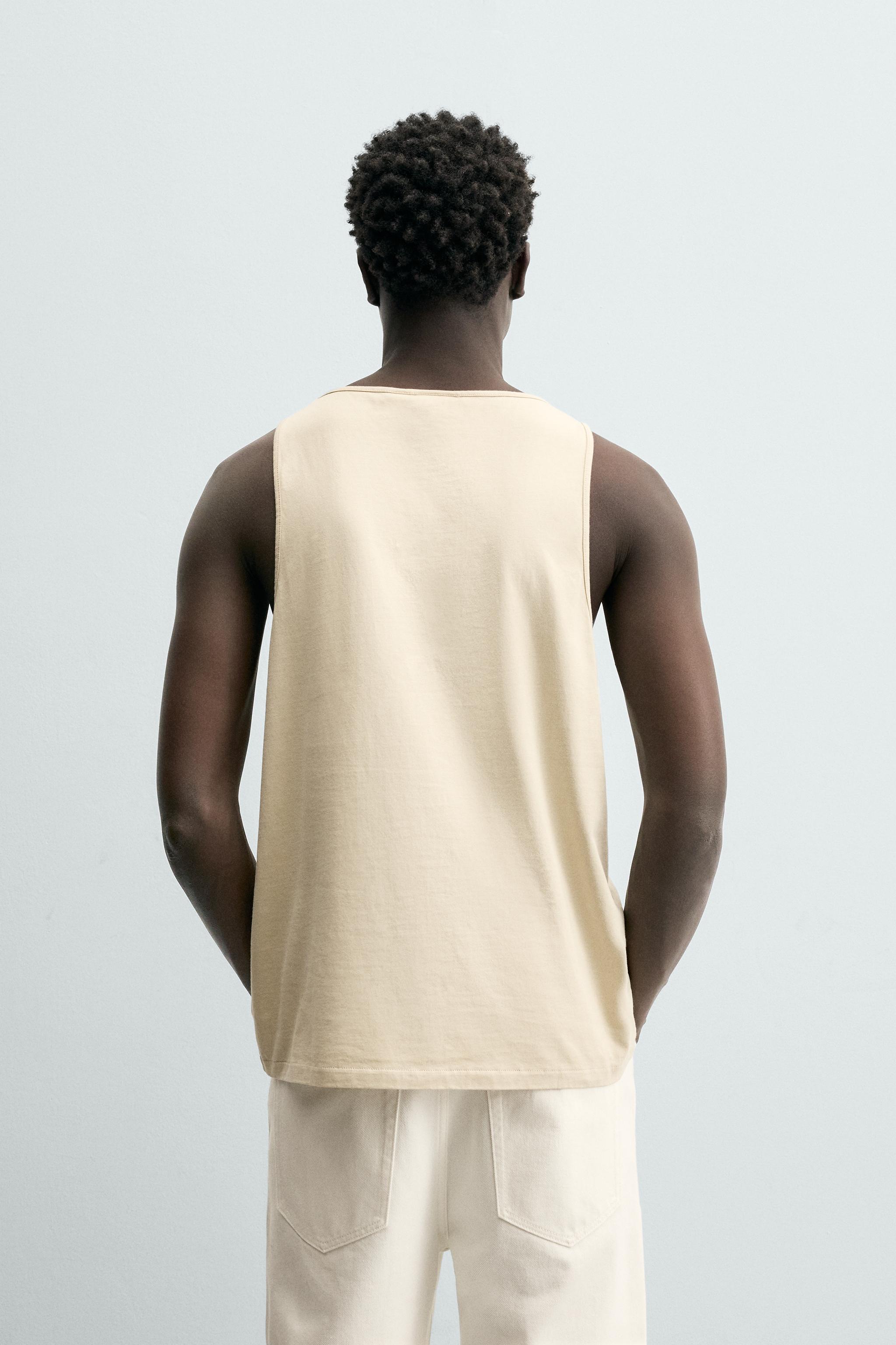Мужские топы Zara MEDIUM WEIGHT REGULAR FIT TANK TOP — фото 3