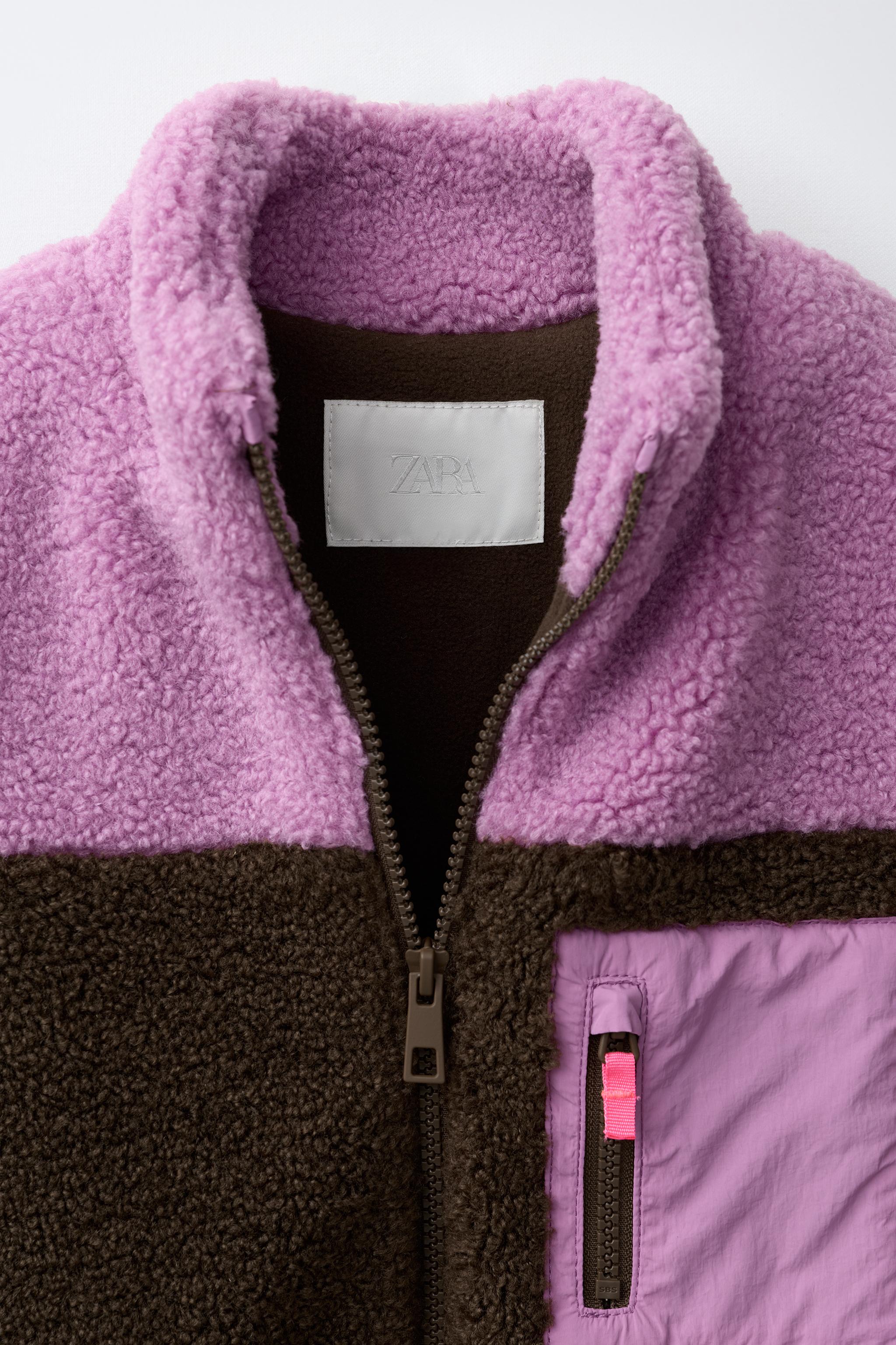 GILET EFFET MOUTON COLOR BLOCK