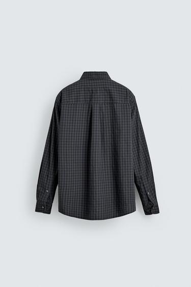 CHEMISE RELAXED FIT À CARREAUX - Bleu / Gris de Zara - Image 8