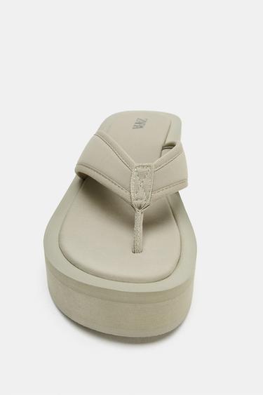 PLATFORM SANDALS - Khaki Green by Zara - Image 4