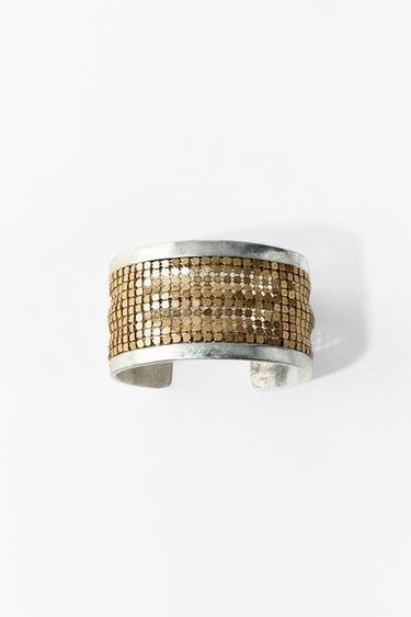 Zara COMBINATION METAL MESH BRACELET - Gold / Silver