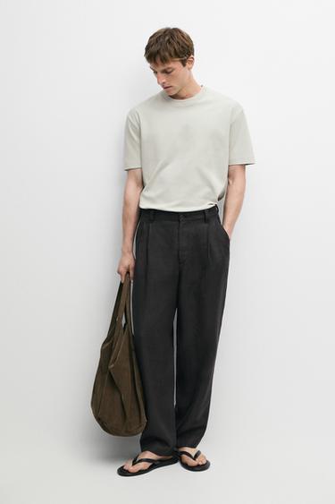 Zara 100% cotton short sleeve T-shirt - Faded sky blue - Image 0