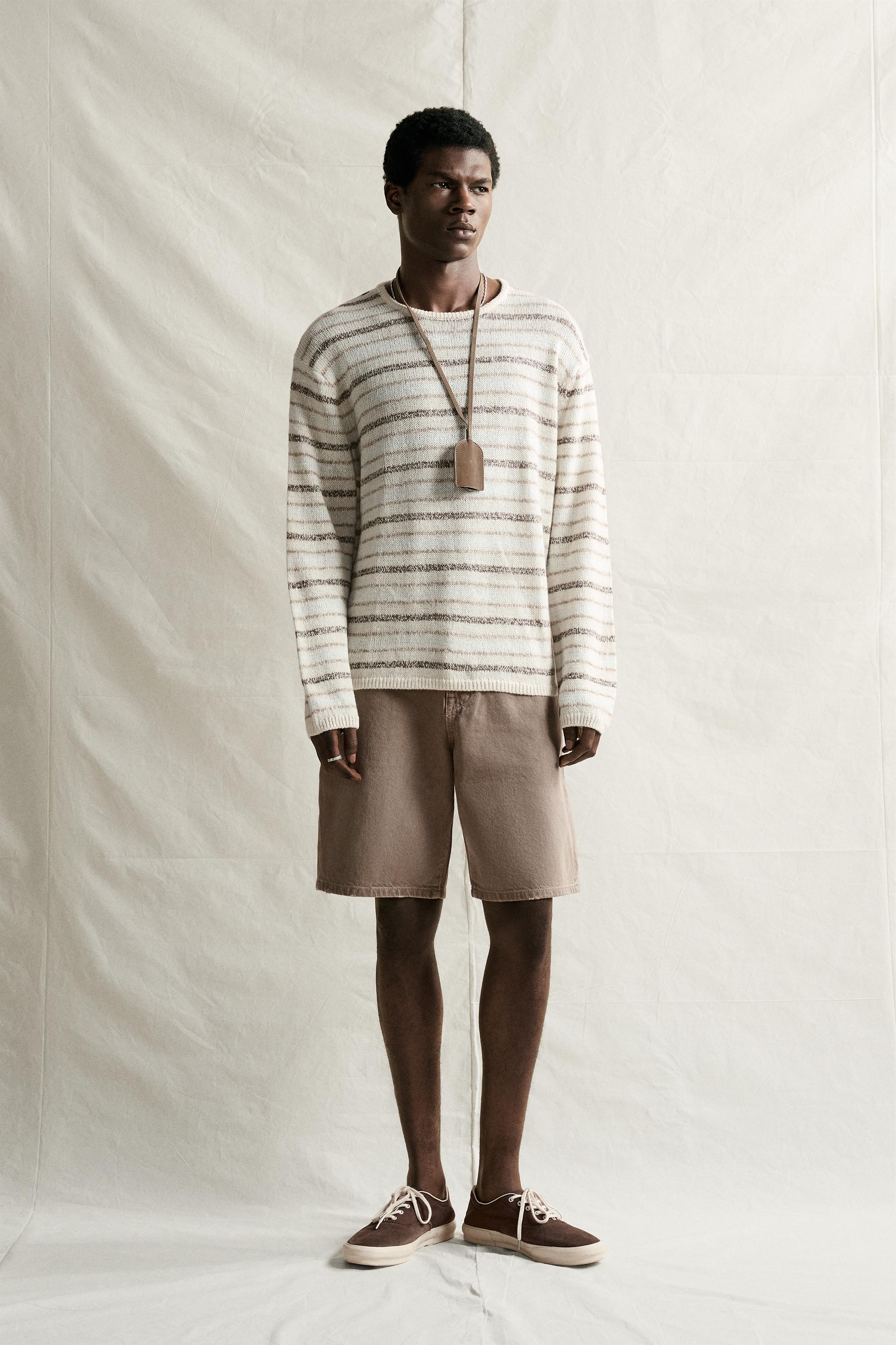 LINEN - CASHMERE STRIPED JUMPER