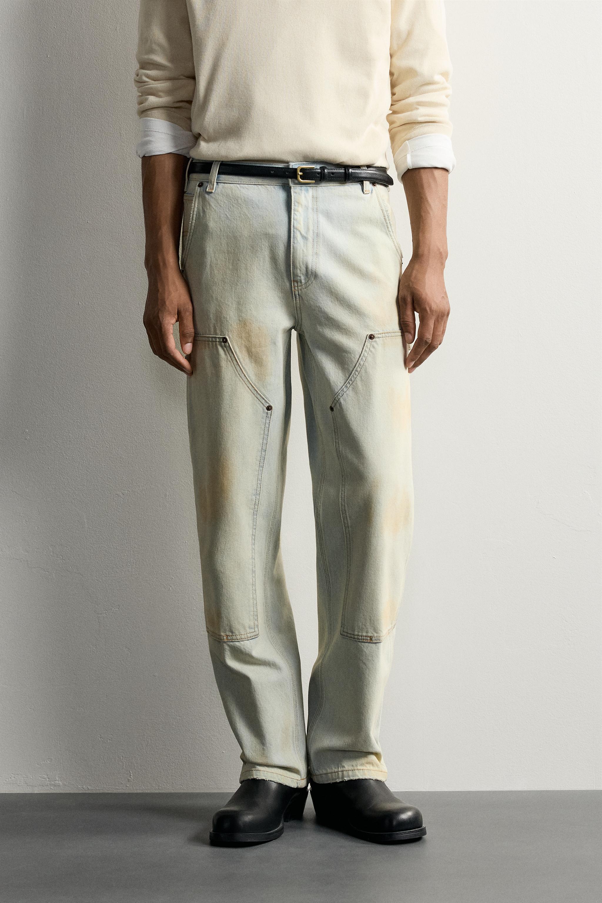 Мужские джинсы Zara VINTAGE-WASH CARPENTER PANTS — фото 2