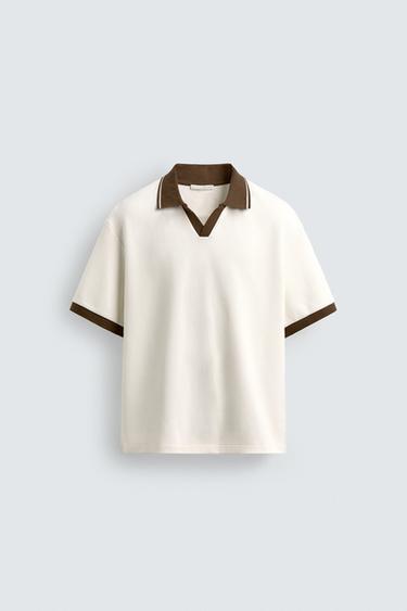 POLO ESTRUCTURA CONTRASTE - Blanco roto de Zara