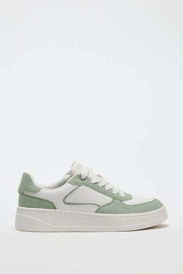 COLOUR-BLOCK TRAINERS - Green by Zara