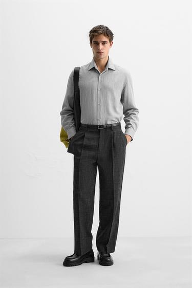 STRIPED FLOWING SHIRT - Greys by Zara - Image 0
