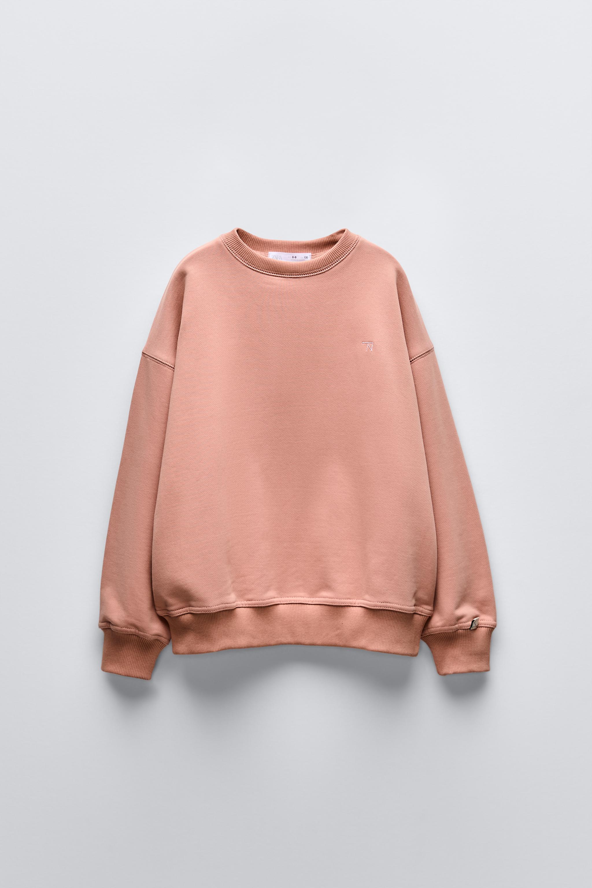 EMBROIDERED SWEATSHIRT Pink ZARA United States