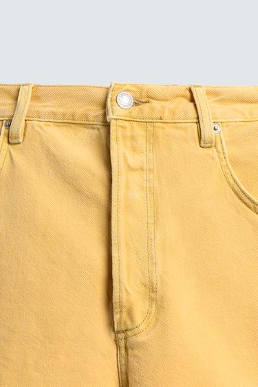 BERMUDA EN JEAN RELAXED FIT COULEUR - Jaune de Zara - Image 8