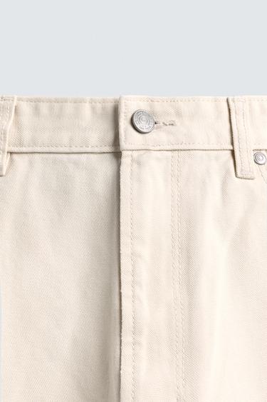 PANTALON STRUCTURÉ IMPRIMÉ ABSTRAIT - Blanc cassé de Zara - Image 8