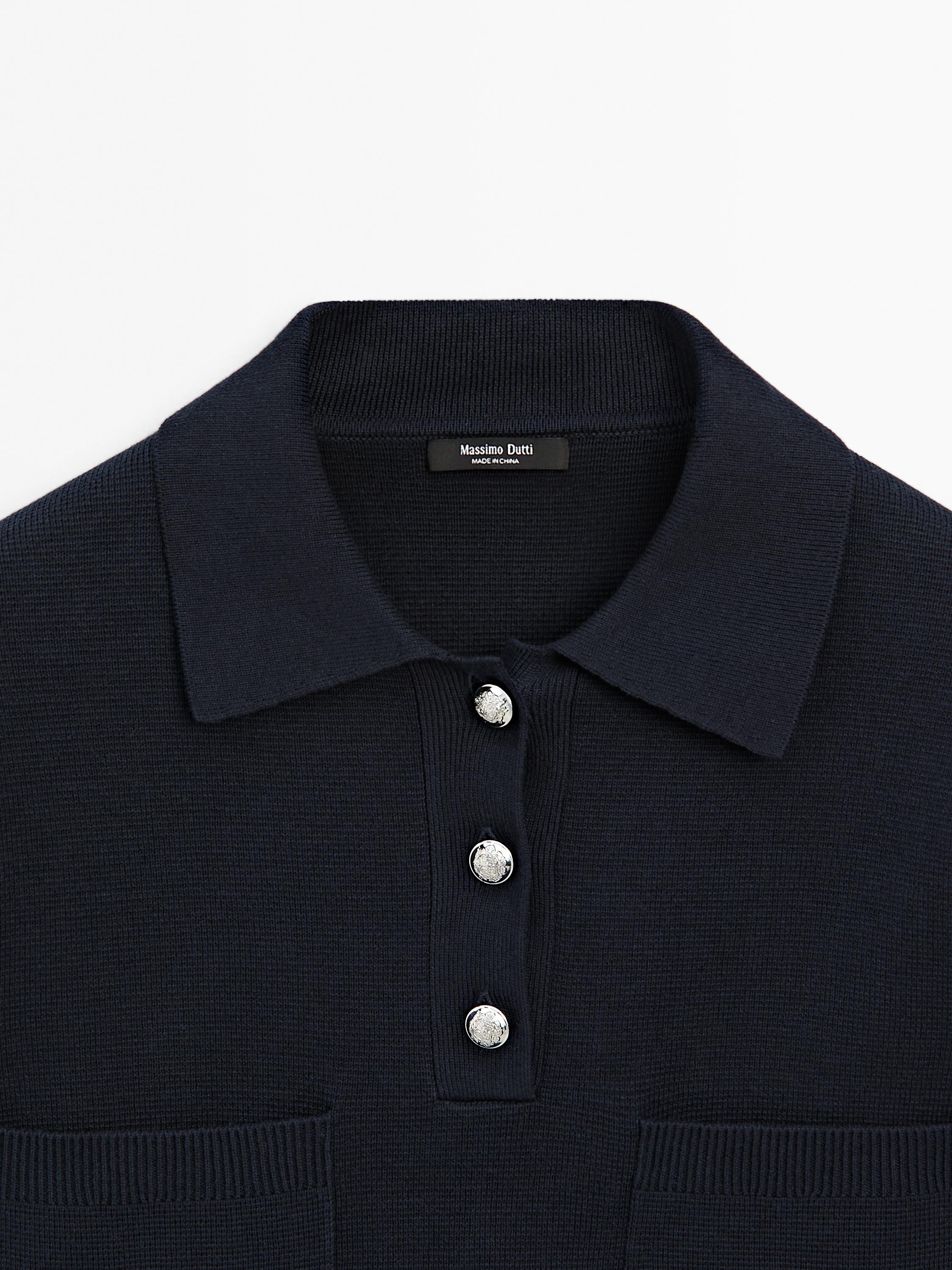 Cotton blend polo shirt with button details
