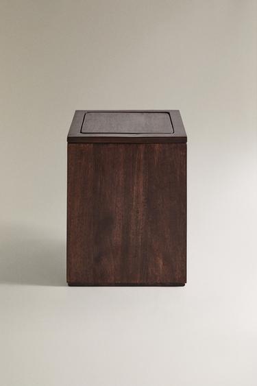 SQUARE DARK WOODEN BIN - Light beige by Zara - Image 0