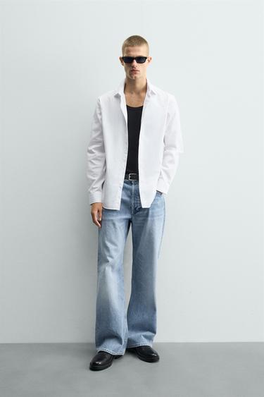 CAMISA SLIM FIT ESTRUCTURA - Blanco de Zara - Imagen 0
