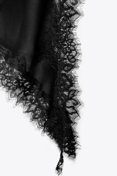 ROBE ASYMÉTRIQUE EN DENTELLE ZW COLLECTION - Noir de Zara - Image 6