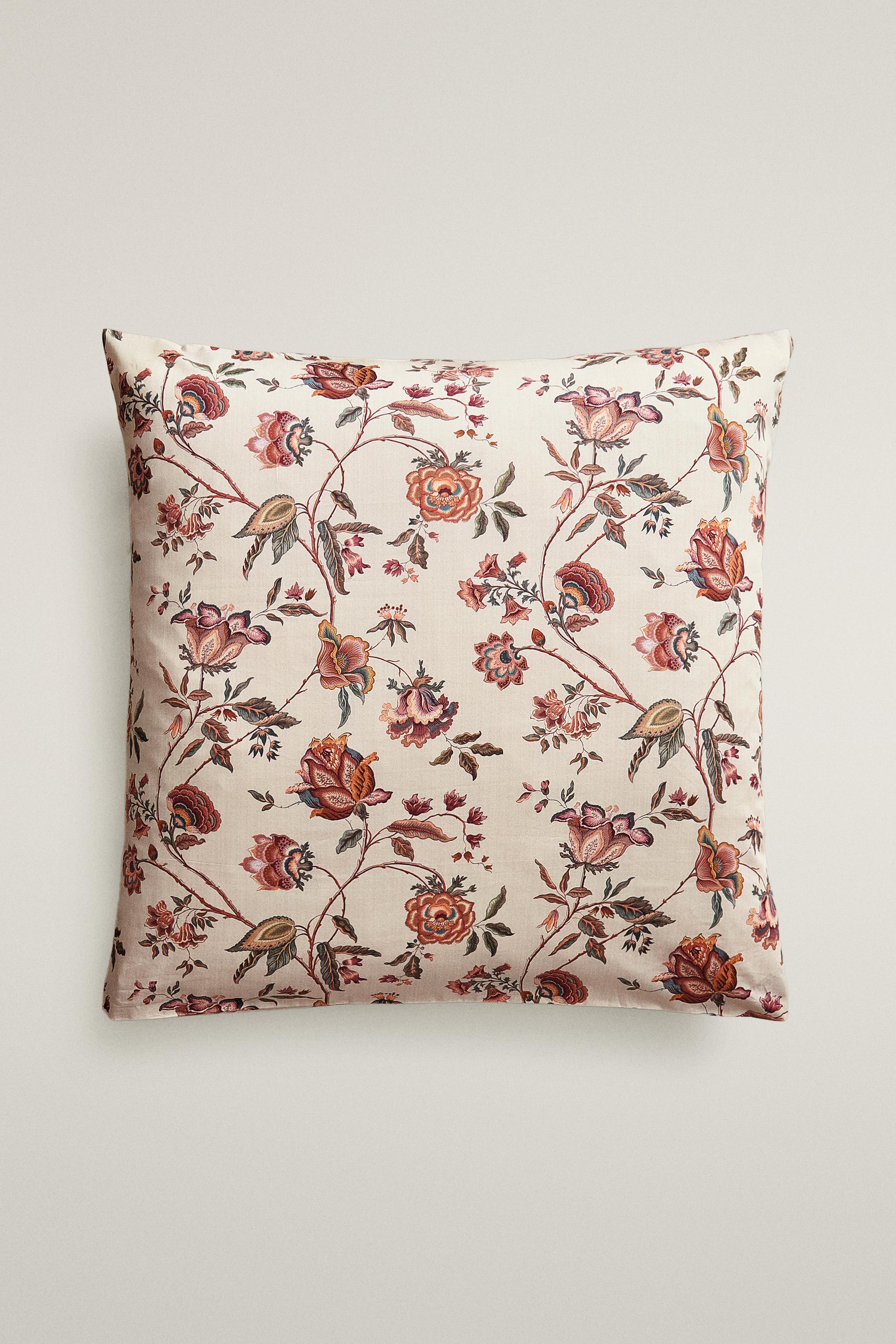 TAIE D’OREILLER FLEURS ET BRANCHES SATIN (300 FILS)