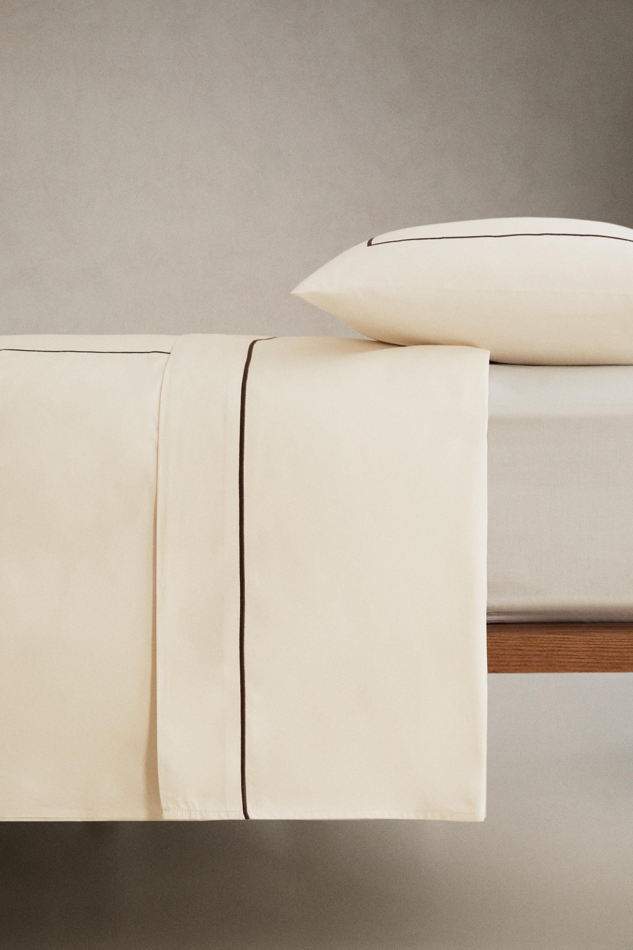 DRAP DE DESSUS SATIN FESTON (400 FILS)
