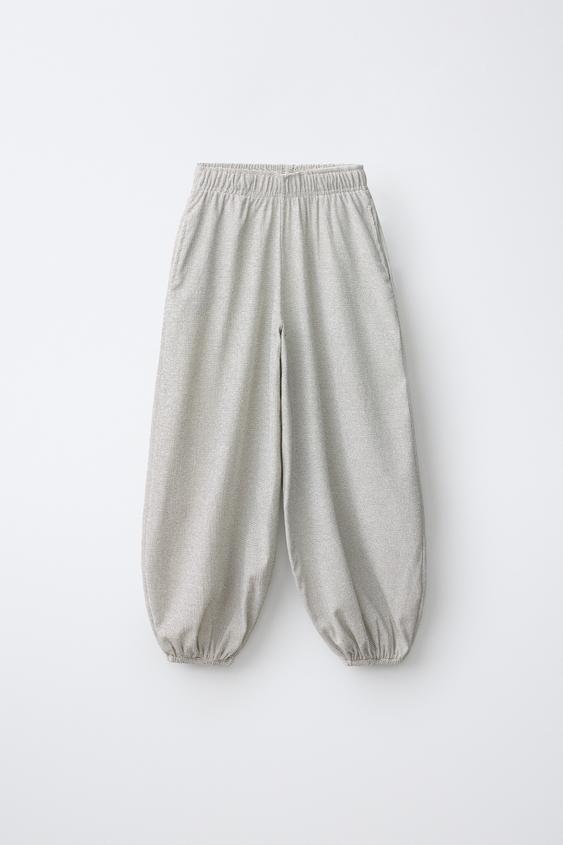TEXTURED SAROUEL TROUSERS - Ecru by Zara - Image 0