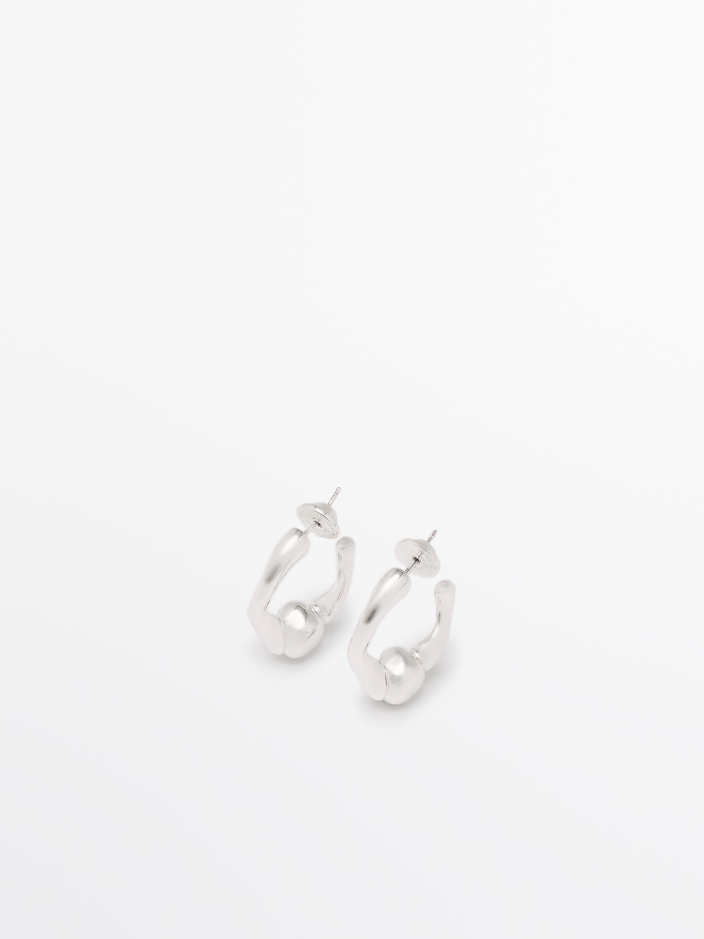 Ball hoop earrings