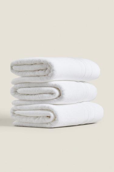 EXTRA SOFT DOUBLE BORDER BATH TOWEL - White by Zara - Image 5