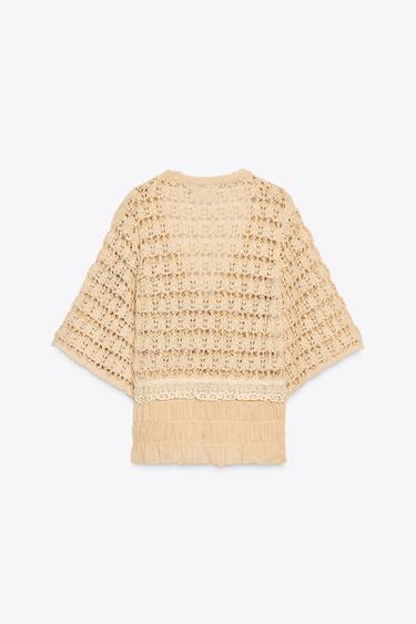 GILET COMBINÉ EN MAILLE - Abricot de Zara - Image 7