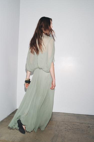 ROBE DRAPÉE ZW COLLECTION - Vert d'eau de Zara - Image 4