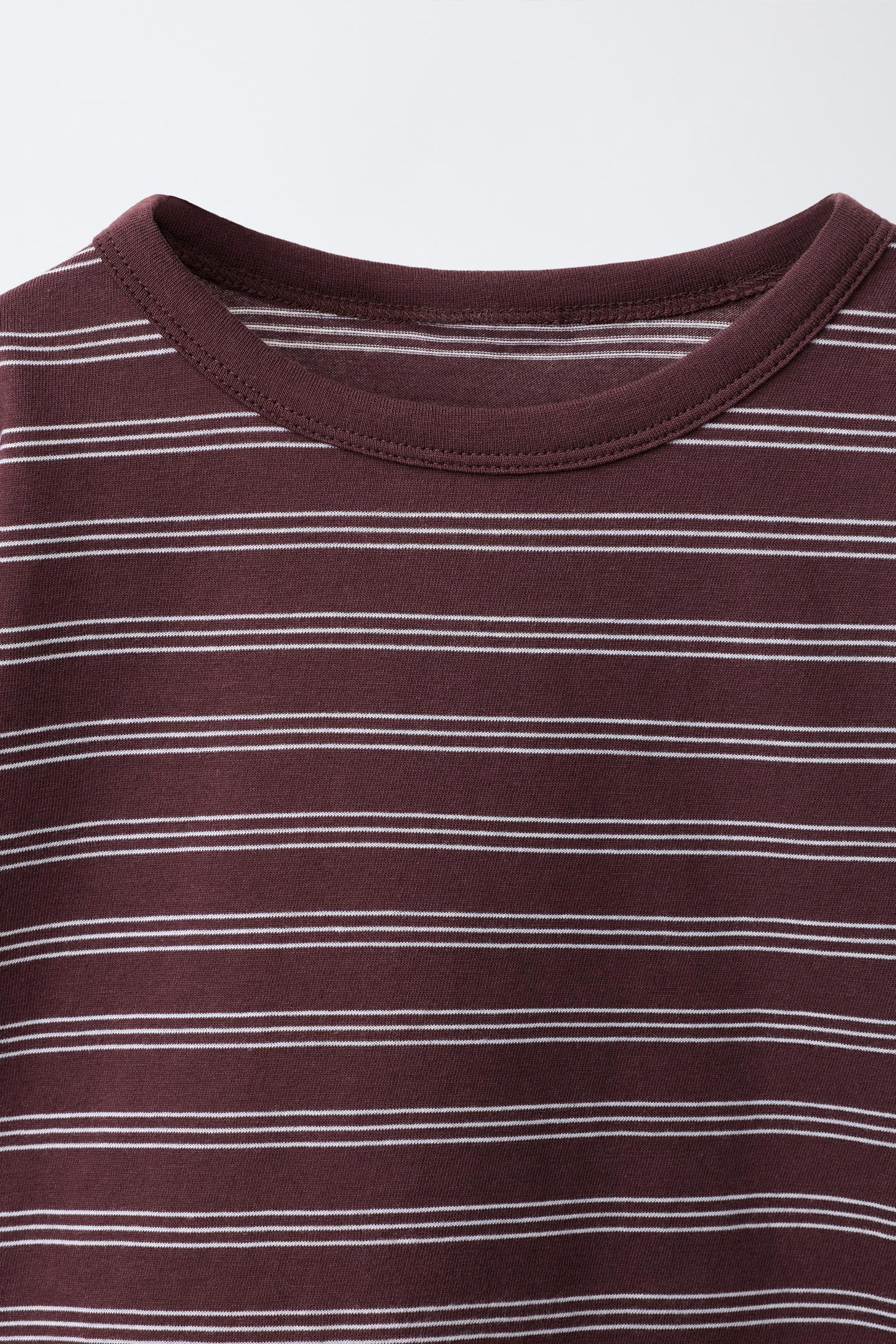 Детские комплекты Zara Striped T-SHIRT and Bermuda Shorts Jogging Set, цвет: Коричневый — фото 3