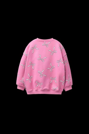 SWEATSHIRT MIT BLUMENMUSTER - Erdbeerrosa von Zara