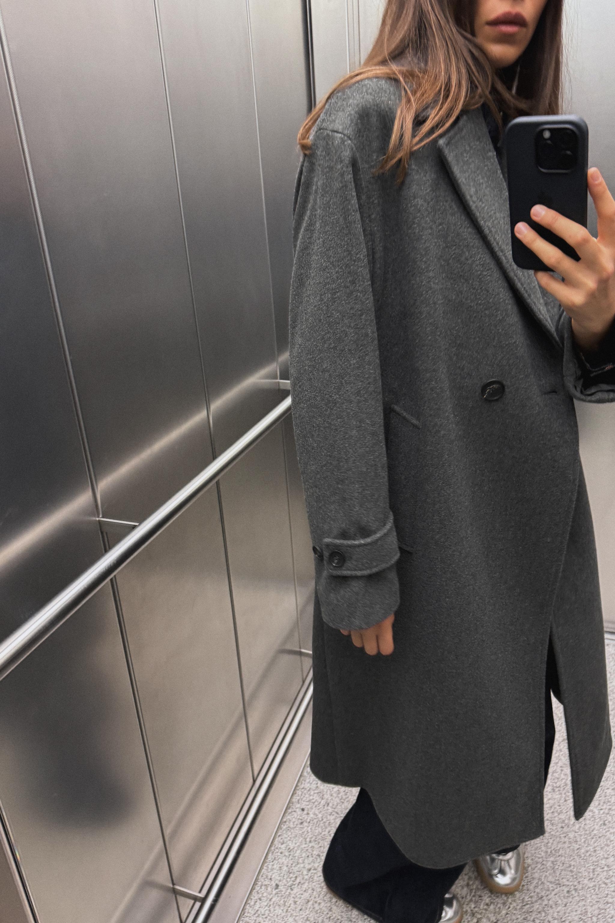 Gray coat zara hotsell