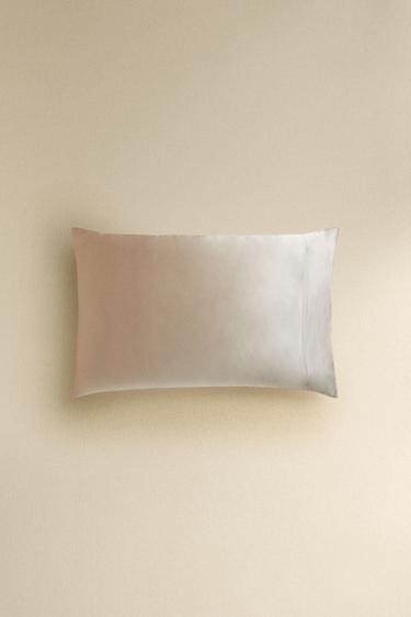 100% MULBERRY SILK PILLOWCASE - Brown / Taupe by Zara - Image 0