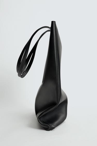 Zara KOŽNA SHOPPER TORBA – Crna