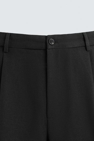 PANTALON COUPE DÉCONTRACTÉE À PLIS - Noir de Zara - Image 7