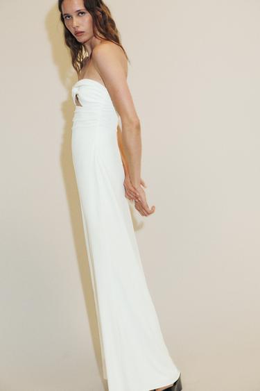 LONG CUT-OUT DRESS - White by Zara - Image 3