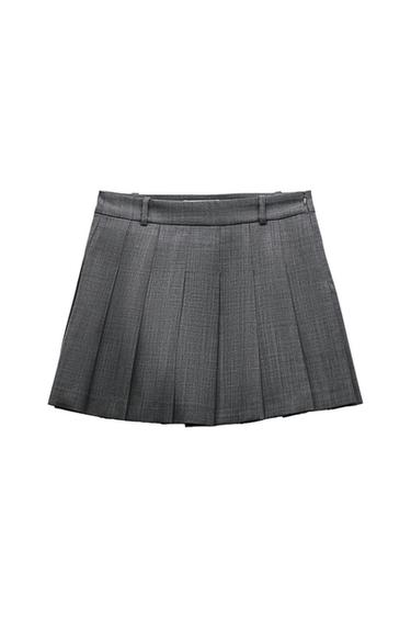 ZW COLLECTION BOX PLEAT WOOL BLEND MINI SKIRT