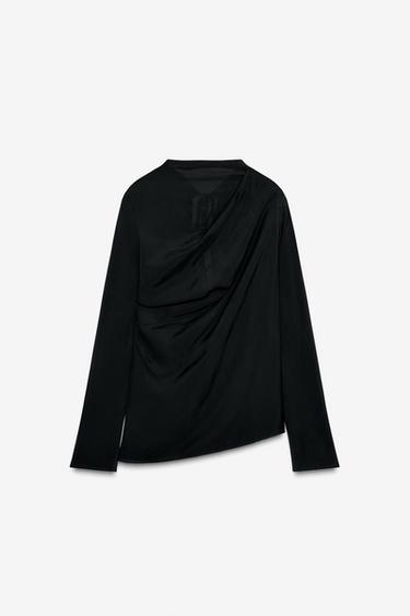 DRAPED LIMITED EDITION BLOUSE - Black by Zara