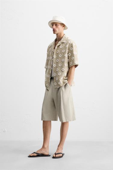 CHEMISE JACQUARD TEXTURÉ - Beige de Zara - Image 3
