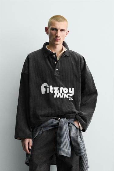 POLO PANA BORDADO - Gris antracita de Zara