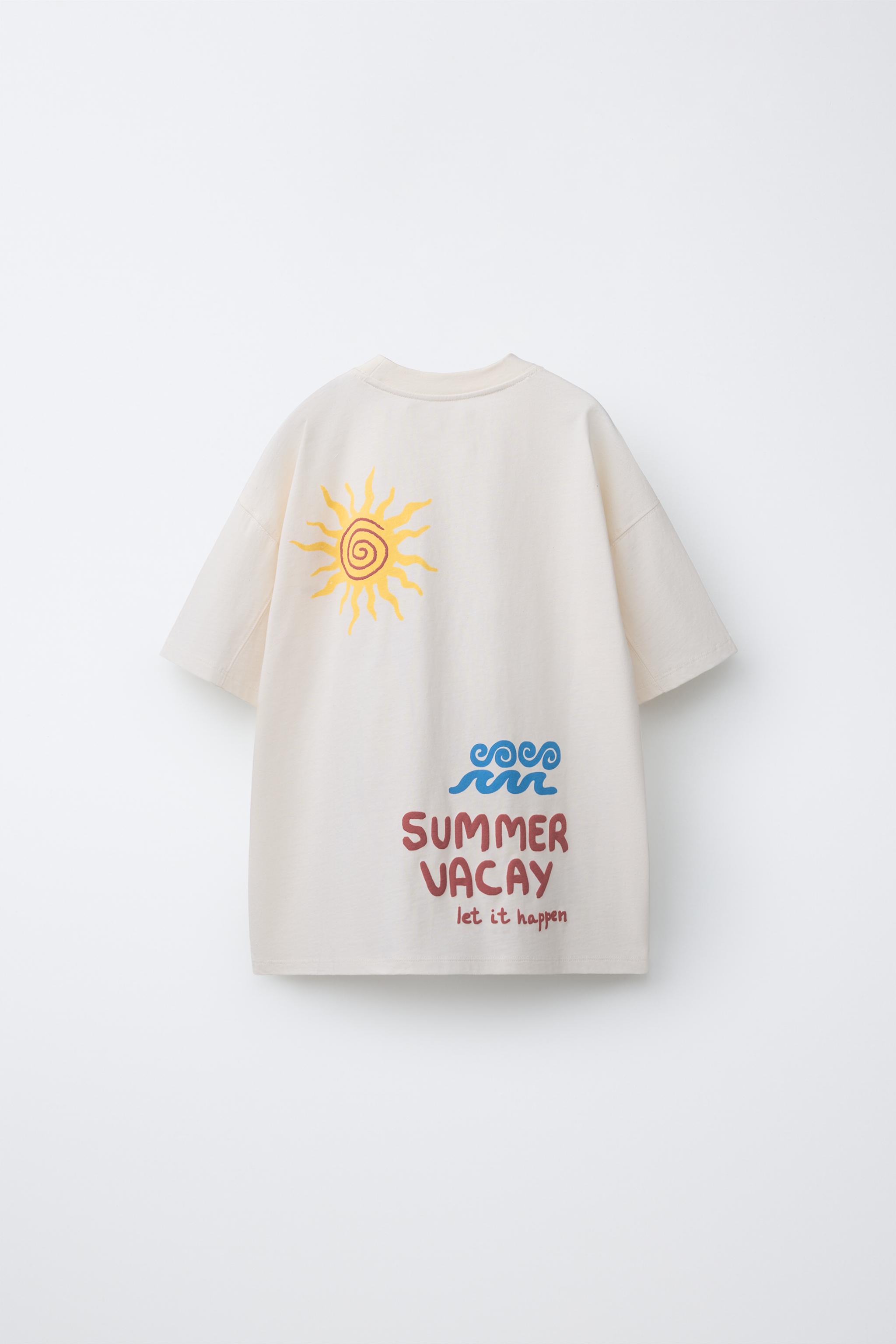 Детские футболки Zara EMBROIDERED AND PRINTED T-SHIRT — фото 3