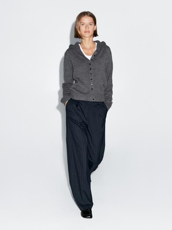 Pinstripe wide-leg trousers