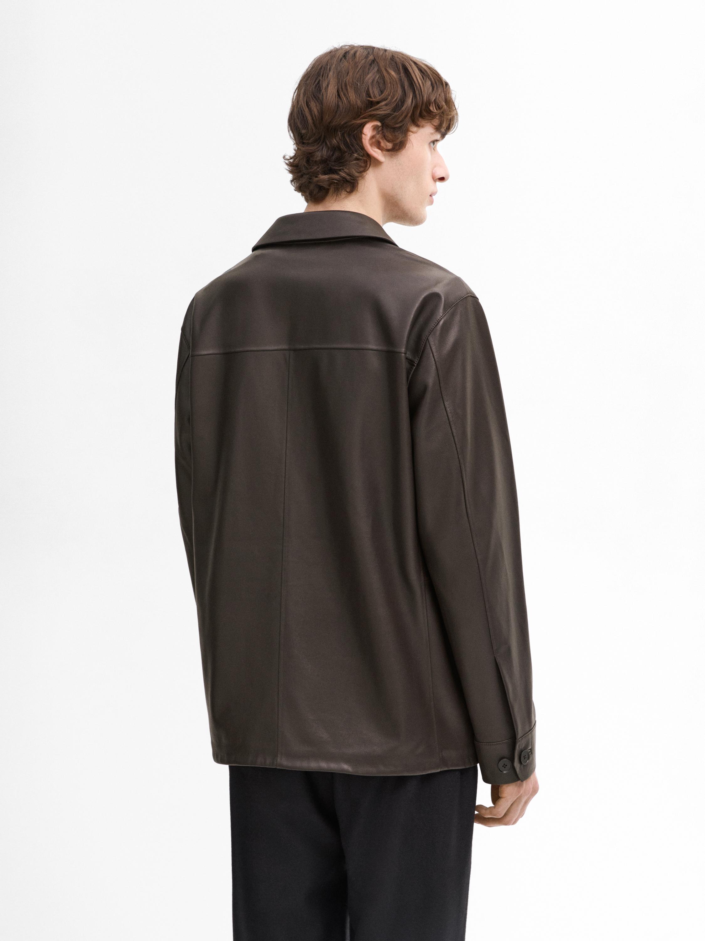 Nappa leather jacket with patch pockets - Dark brown | ZARA Nappa leather jacket with patch pockets - Dark brown | ZARA