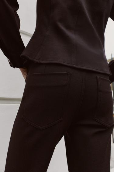 LOW-RISE FLARE TROUSERS - Brown by Zara - Image 4