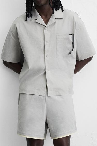 SHORTS TECHNIQUES CONTRASTE - Gris perle de Zara - Image 5