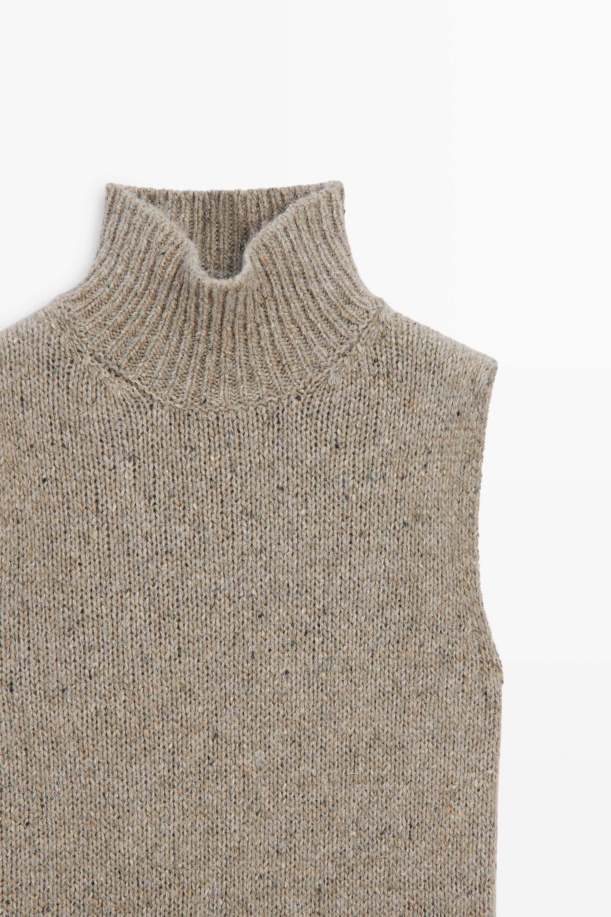 High neck knit vest
