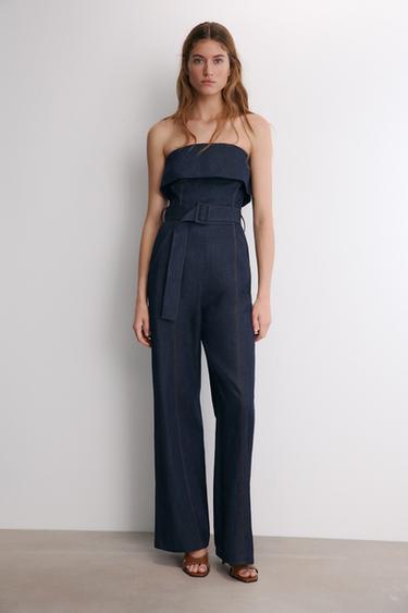 LONG DENIM JUMPSUIT - Indigo by Zara