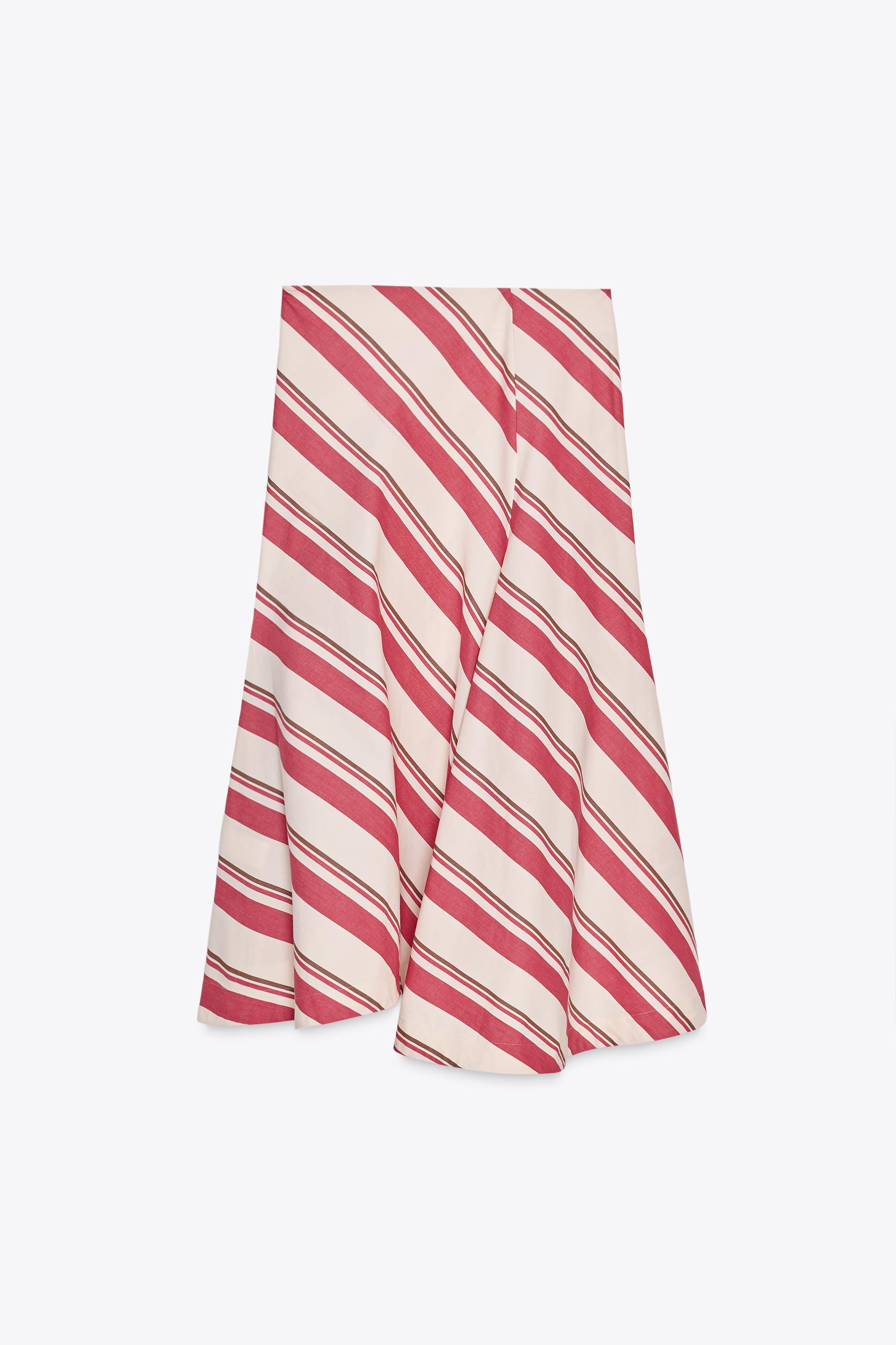 STRIPED ASYMMETRIC SKIRT ZW COLLECTION