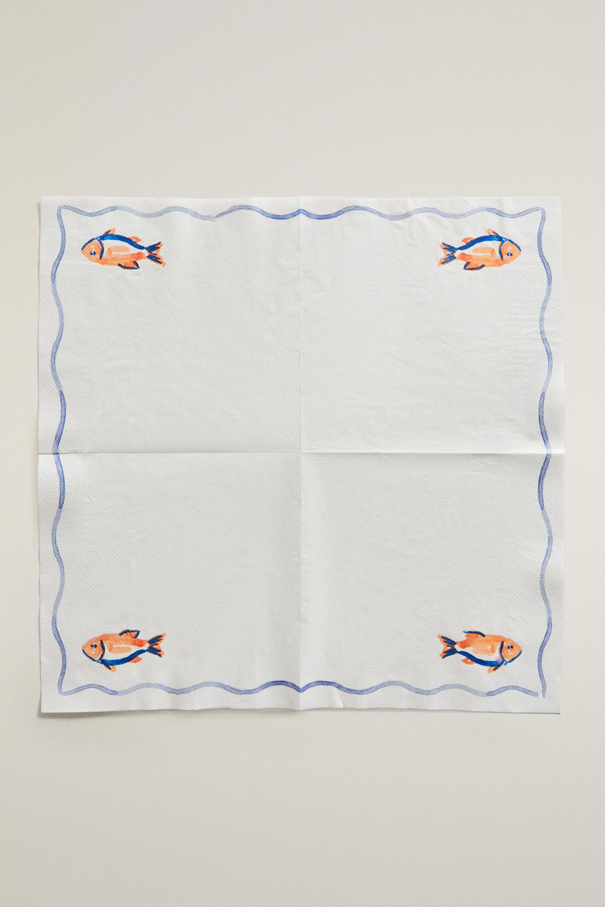 FISH PAPER NAPKINS (PACK OF 20)