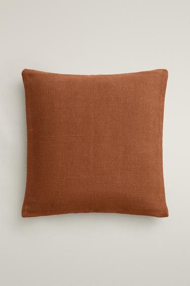 JUTE AND COTTON CUSHION COVER - Brick by Zara - Image 0