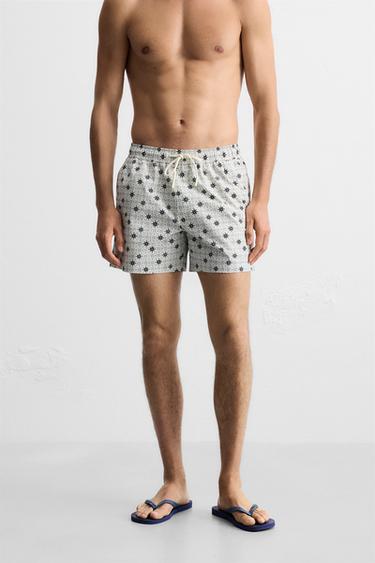 MAILLOT DE BAIN MOYEN À IMPRIMÉ GÉOMÉTRIQUE - Écru de Zara - Image 2