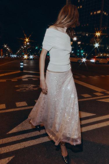 Zara Sequin Dress Vestido Zara Lentejuelas Blanco Sequin Knit Rhinestone Skirt Zara Pink Lace Midi Skirt Women's Sequin Skirts ZARA United States Zara Sequin Dress Vestido Zara Lentejuelas Blanco Sequin Knit Rhinestone Skirt Zara Pink Lace Midi Skirt Women's Sequin Skirts ZARA United States